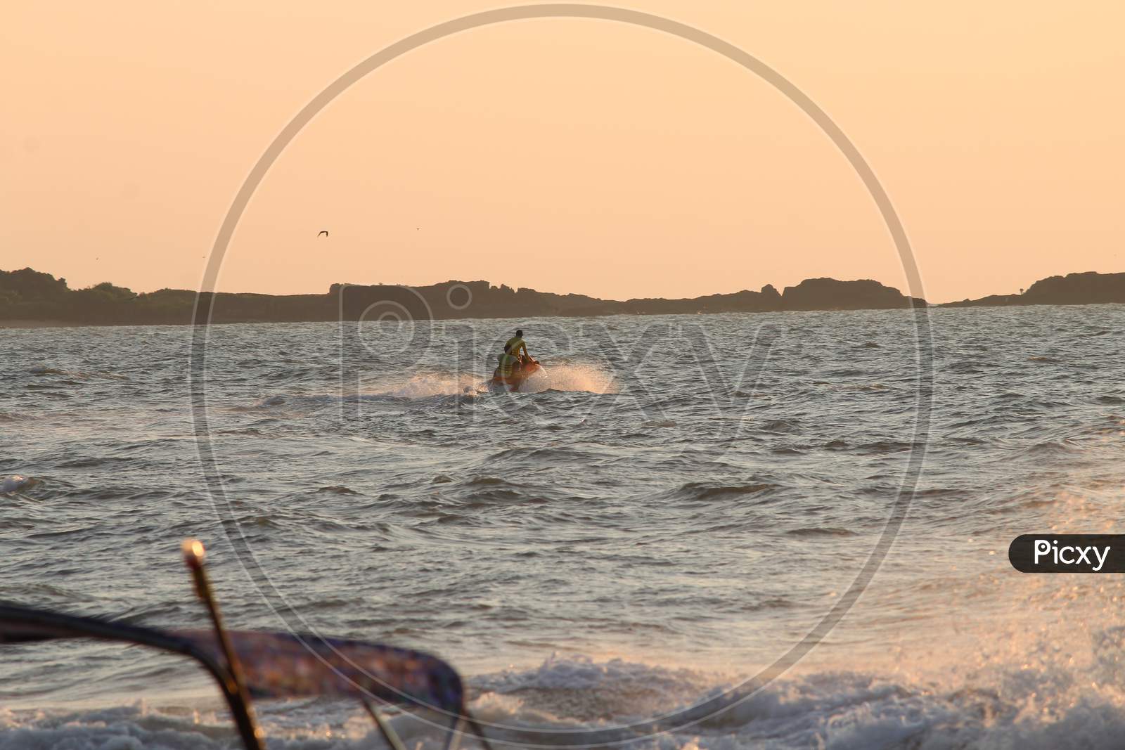 sunset  and water sports at malpe beach udupi karnataka