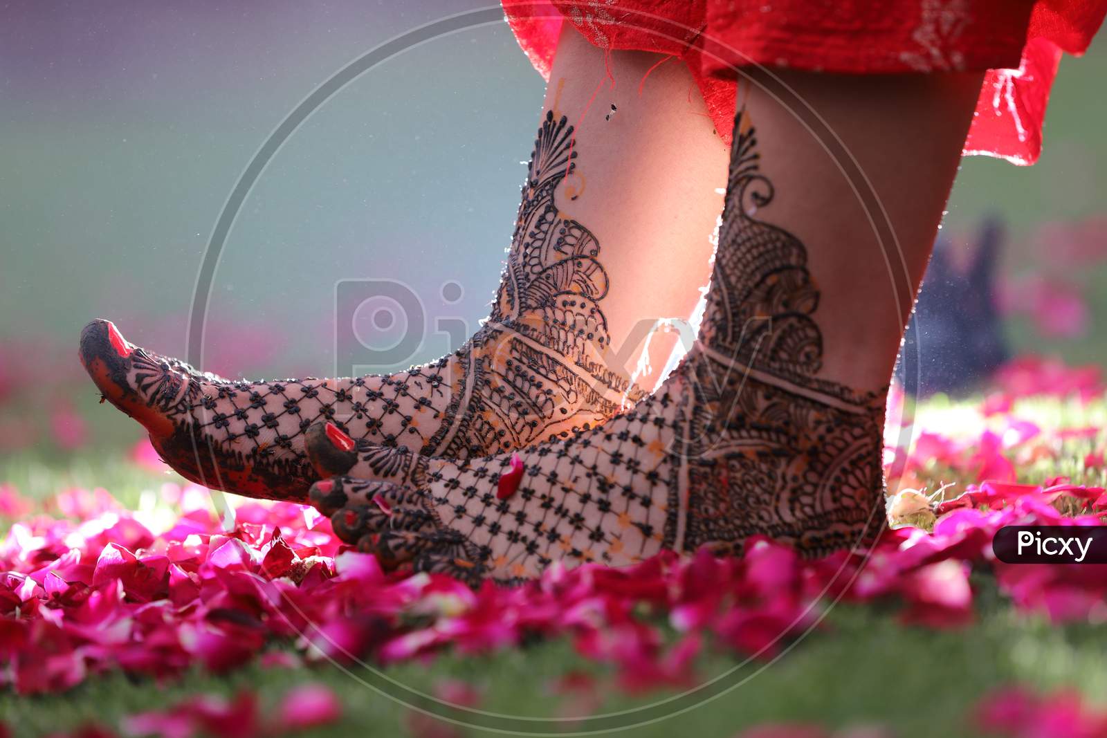 A beautiful legs of indian bride