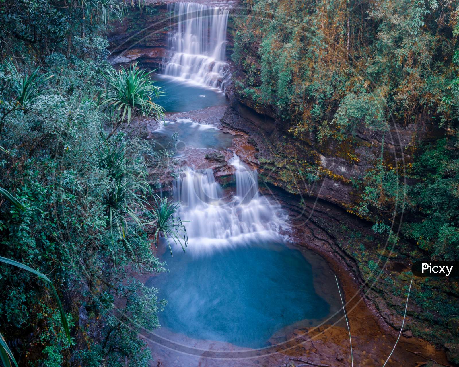 Wei sawdong waterfall near Cherrapunji