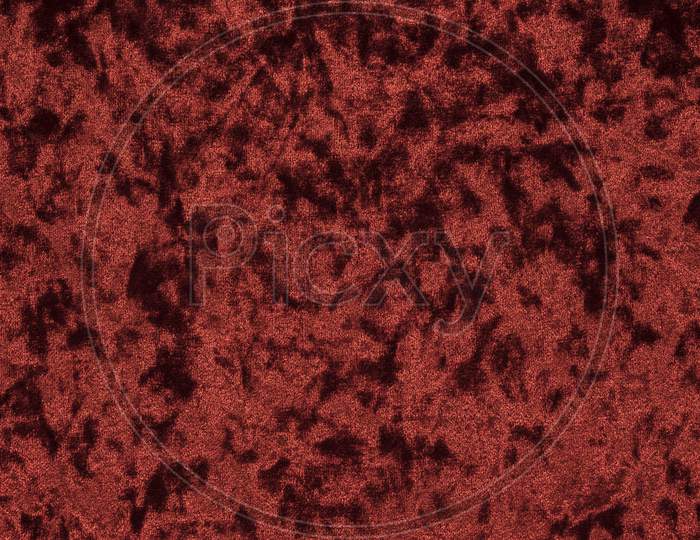 Highly Detailed Texture Of Red Velour Cloth.