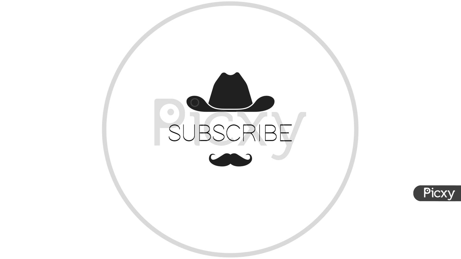 Subscribe notification on white background with a men moustache