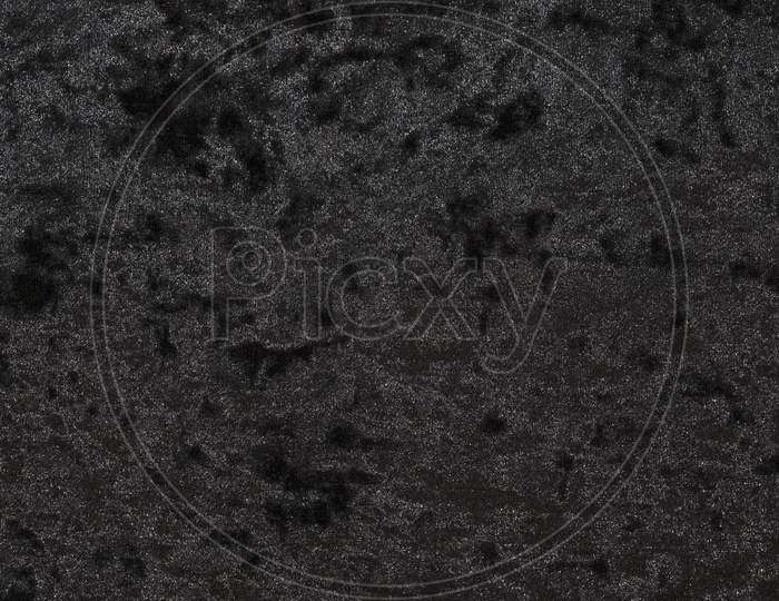 Highly Detailed Texture Of Black Velour Cloth.