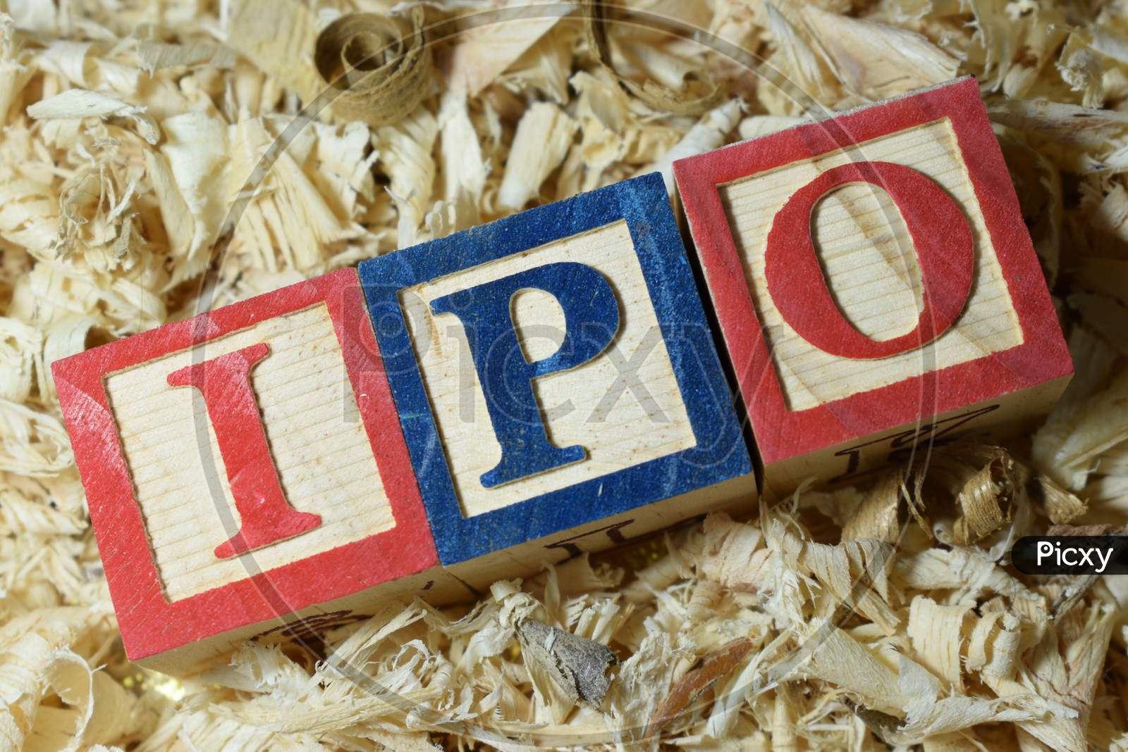 Ipo Text Arranged With Wooden Block