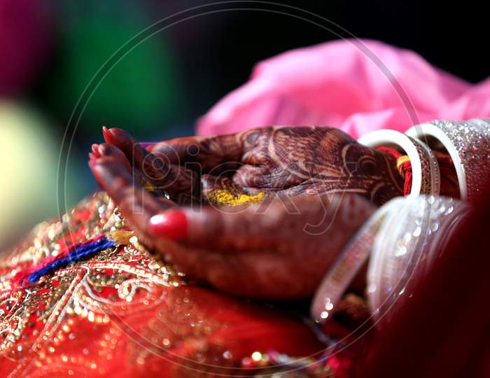 This Is Wedding Hand Of Bride In Indian Marriage