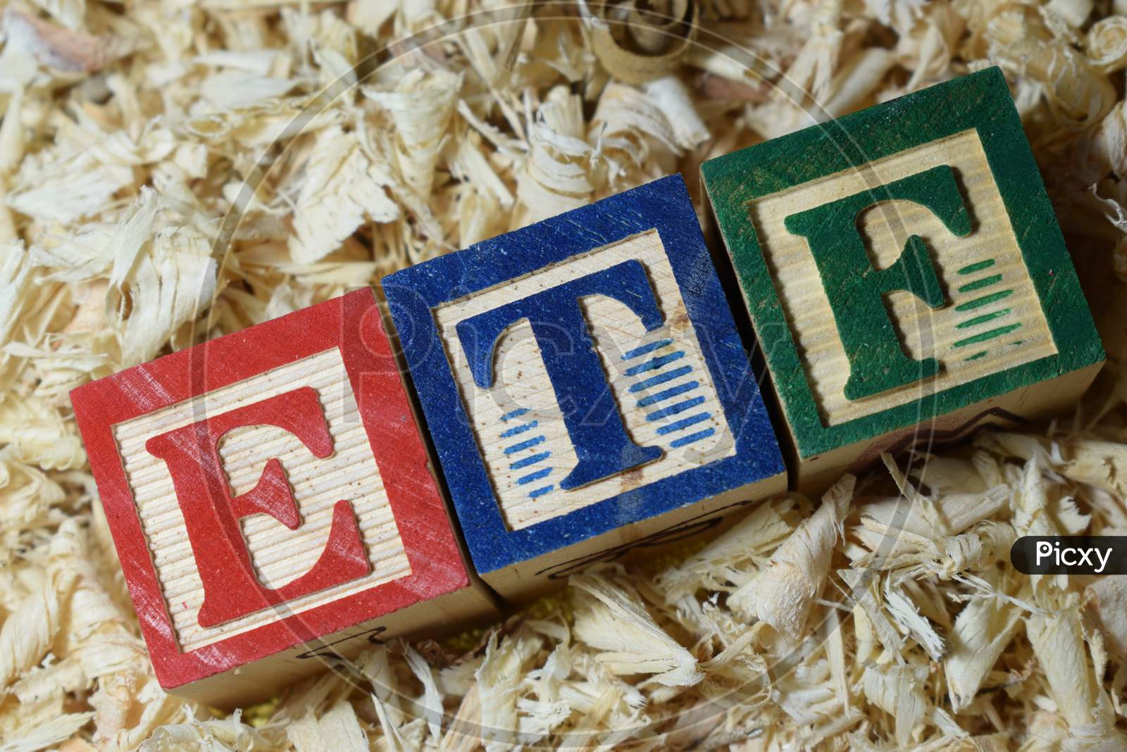 Etf Text Arranged With Wooden Block