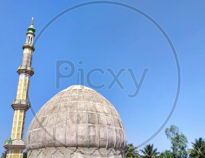 Dome And Minaret Of A New Mosque