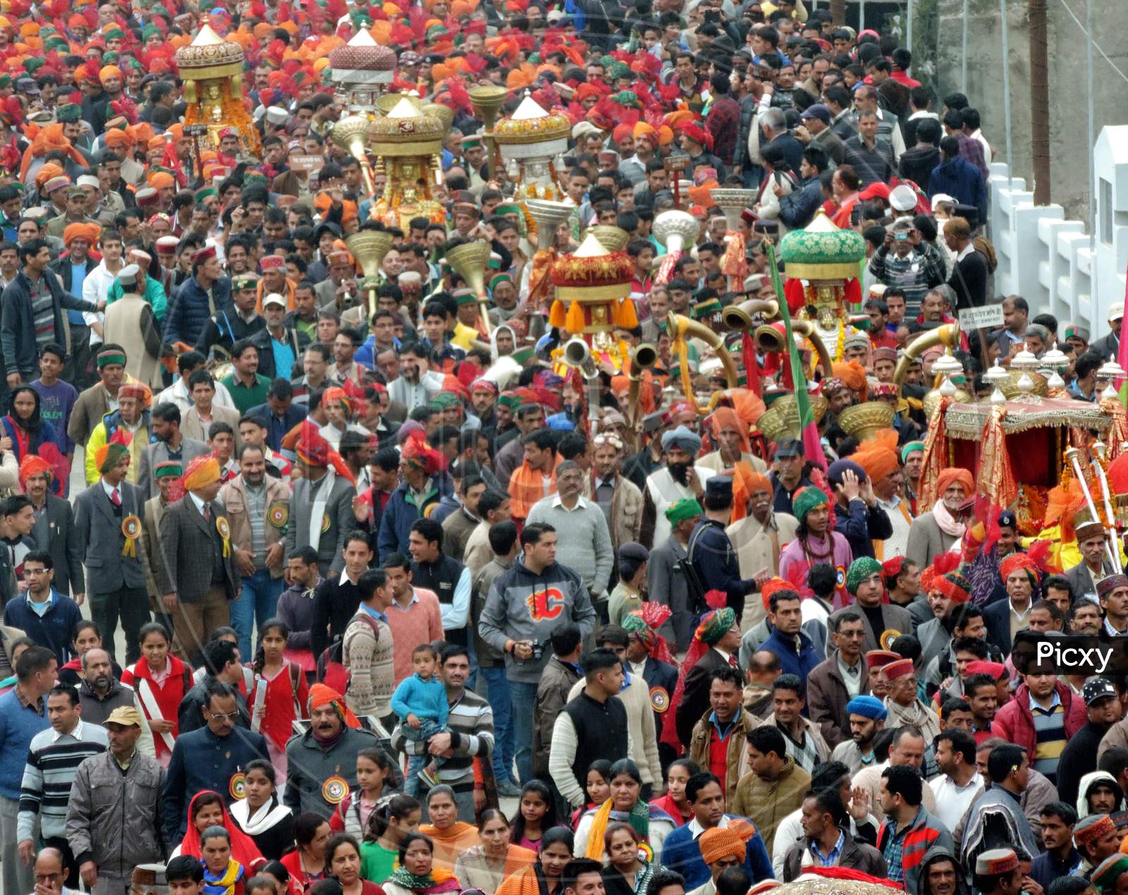 People gathering in International Mahashivratri festival in Mandi Distt. of Himachal Pradesh.