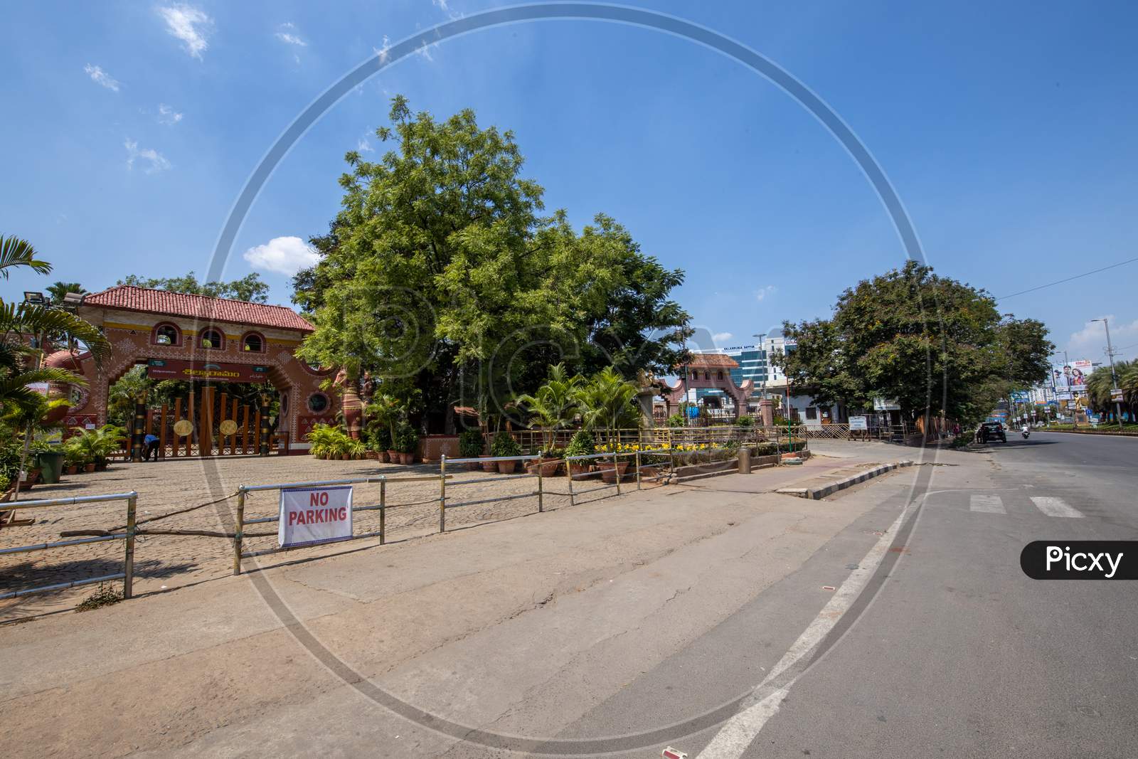 Janata Curfew , Deserted Roads At Shilparamam   in Hyderabad  As Indian Prime Minister Narendra Modi Called For a 14 Hour Janta  Curfew Or Self-imposed  Quarantine To Break The  Highly Contagious  COVID 19 Or Corona Virus Spread