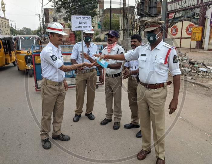 On Janta Curfew Day Police restrict traffic and stay safe amid corona virus covid 19 outbreak in India