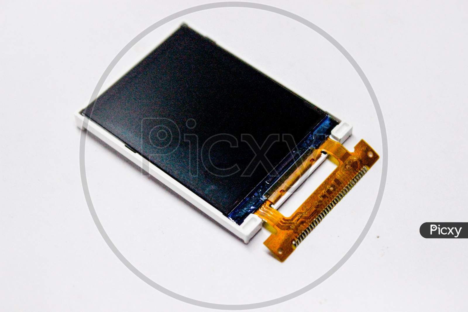 Mobile Phone Display Panel Over An Isolated White Background