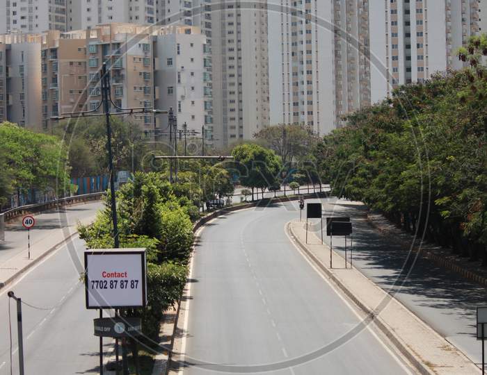 Roads Towards Hi-Tech City Seems Empty Today