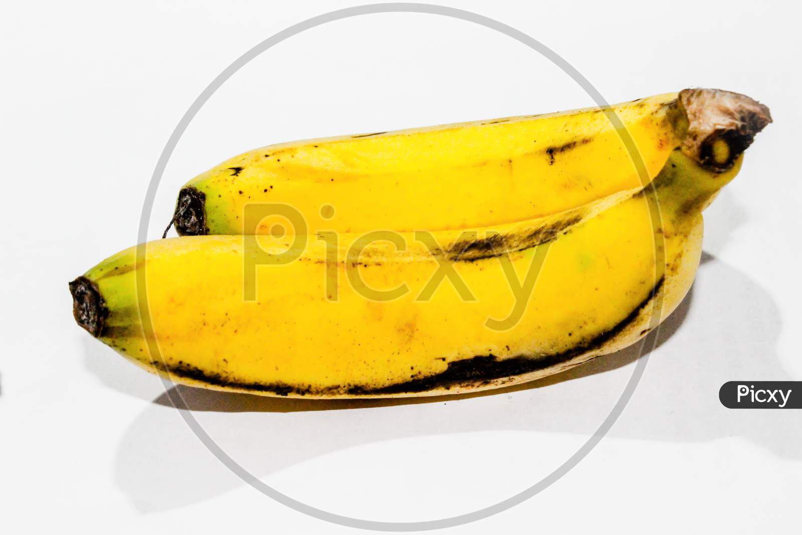 Bananas  Closeup Over an Isolated White Background