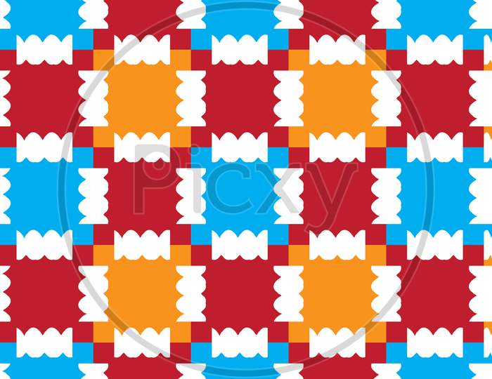 geometric pattern in white blue red and yellow color with brush effect
