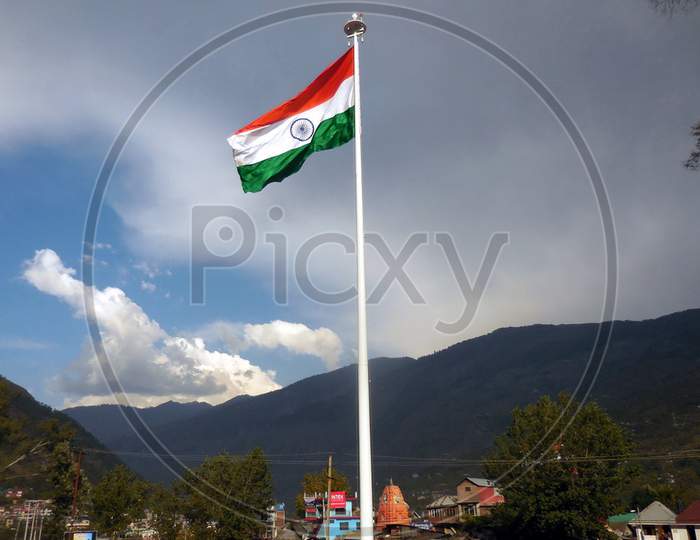 Close up view of flag of India.