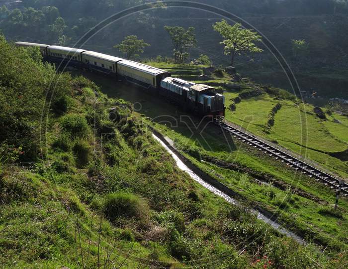 A train is moving in the Hills.