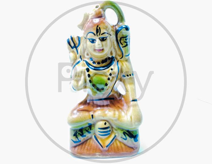 Lord Shiva Idol On an Isolated White Background