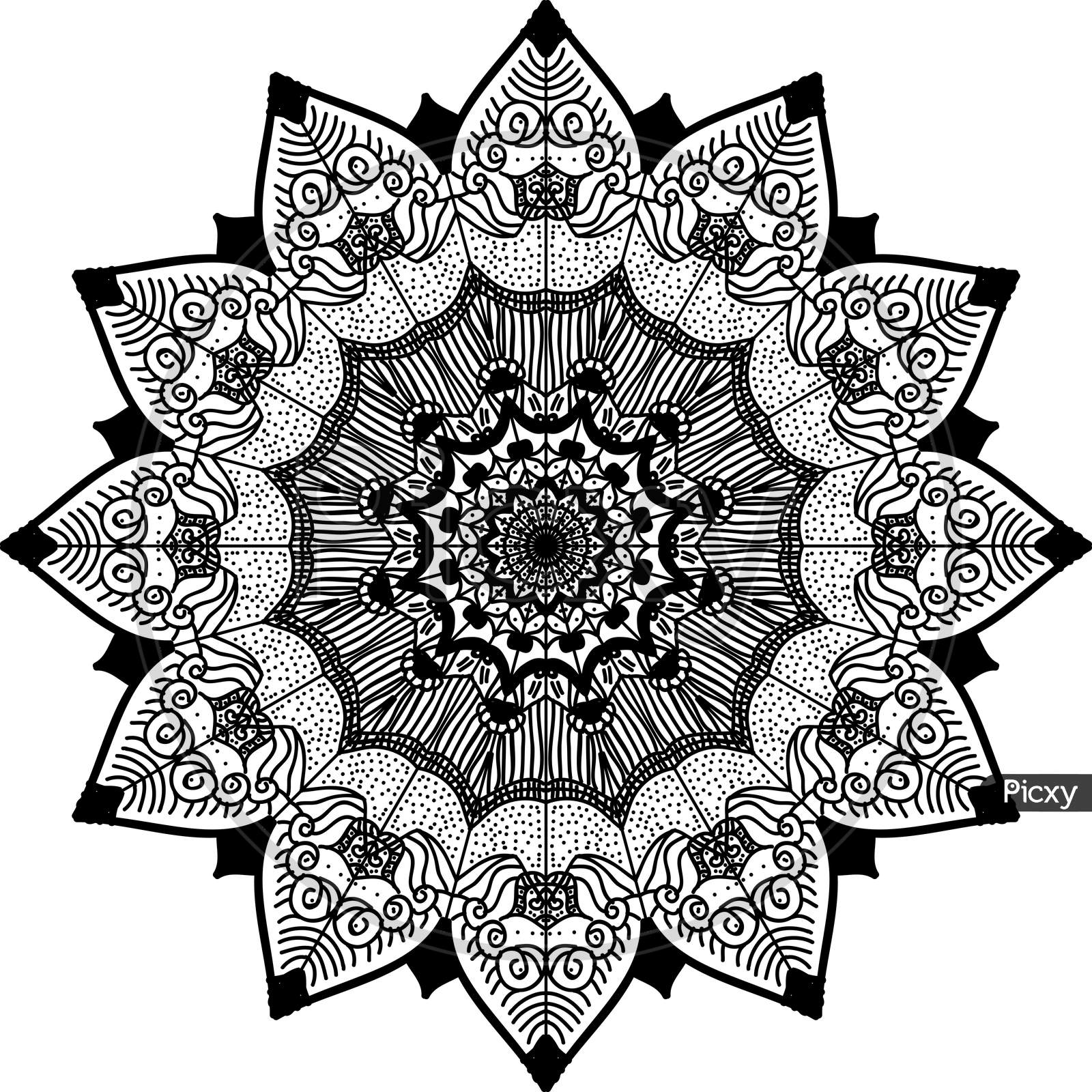 Mandalas for coloring book. Decorative round ornaments. Unusual flower shape. Oriental vector, Anti-stress therapy patterns. Weave design elements. Yoga logos