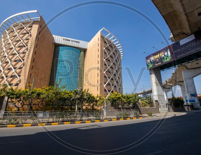 Janata Curfew , Deserted Roads At cyber towers  in Hyderabad  As Indian Prime Minister Narendra Modi Called For a 14 Hour Janta  Curfew Or Self-imposed  Quarantine To Break The  Highly Contagious  COVID 19 Or Corona Virus Spread