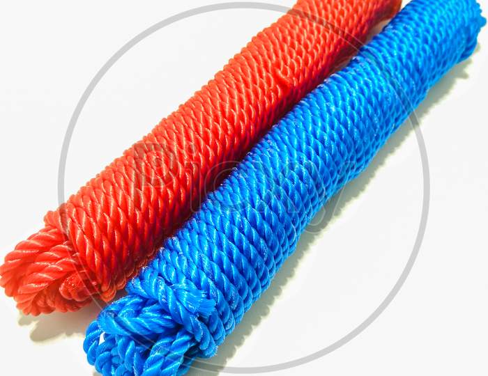 Nylon Thread Over an Isolated White Background