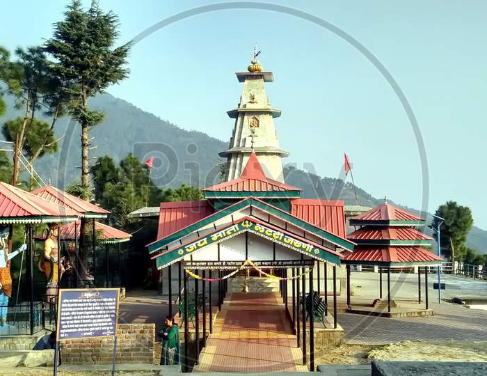 Beautiful ever view of temple in Himachal Pradesh.