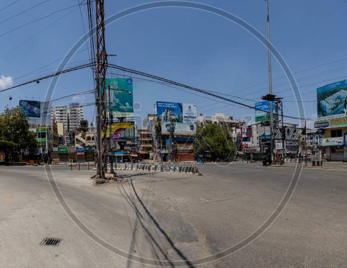 Janata Curfew , Deserted Roads  At Kothaguda  Signal  in Hyderabad  As Indian Prime Minister Narendra Modi Called For a 14 Hour Janta  Curfew Or Self-imposed  Quarantine To Break The  Highly Contagious  COVID 19 Or Corona Virus Spread