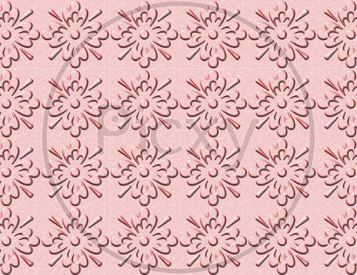 texture background in red color with flowers art