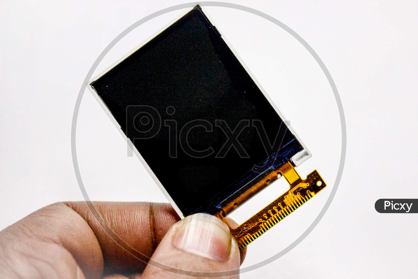 Mobile Phone Display Panel Over An Isolated White Background