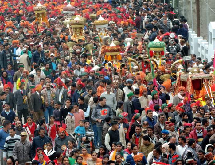 People gathering in International Mahashivratri festival in Mandi Distt. of Himachal Pradesh.