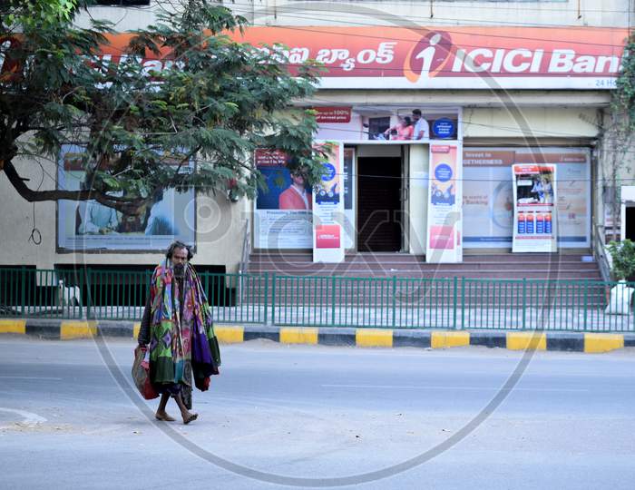 ICICI Bank, Empty Roads, Janata Curfew, March 22,2020, KPHB,Hyderabad