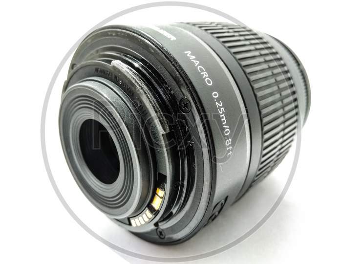 Canon 18-55mm Lens Over an Isolated White Background