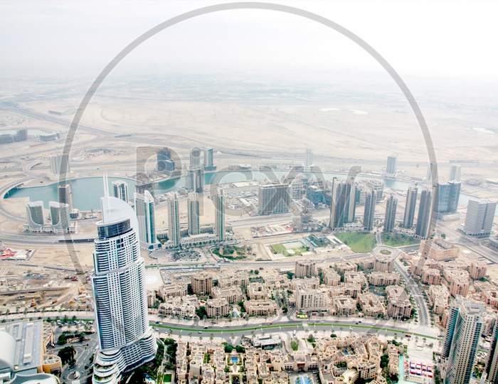 Aerial View Of Dubai Skyline,