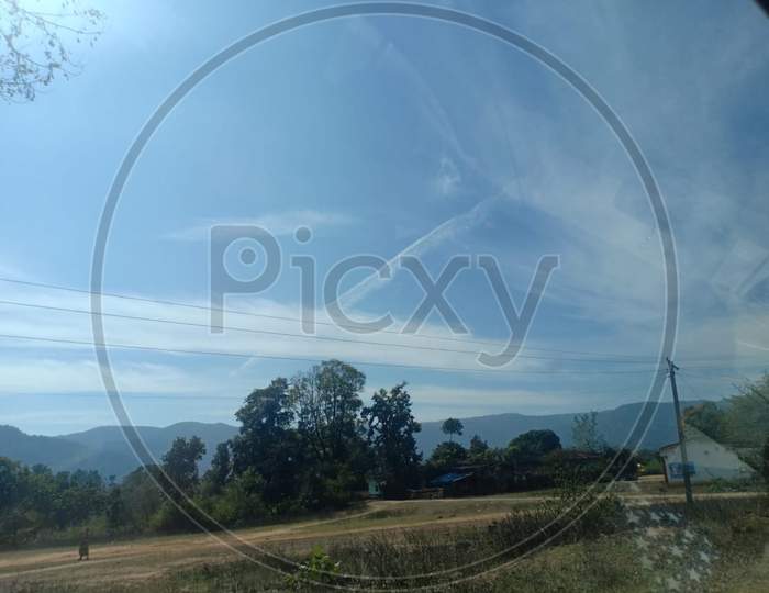 Sky View wallpaper Stock photo.This Photo Is Taken In Ranchi,Jharkhand ,India 2020
