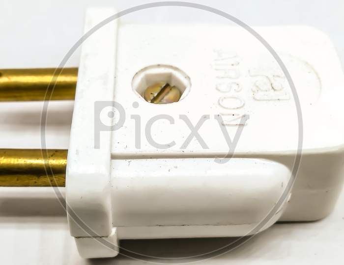 Electric Wire Plug Over an isolated White  Background