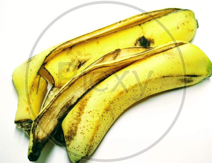 Banana Peel Over an Isolated White Background