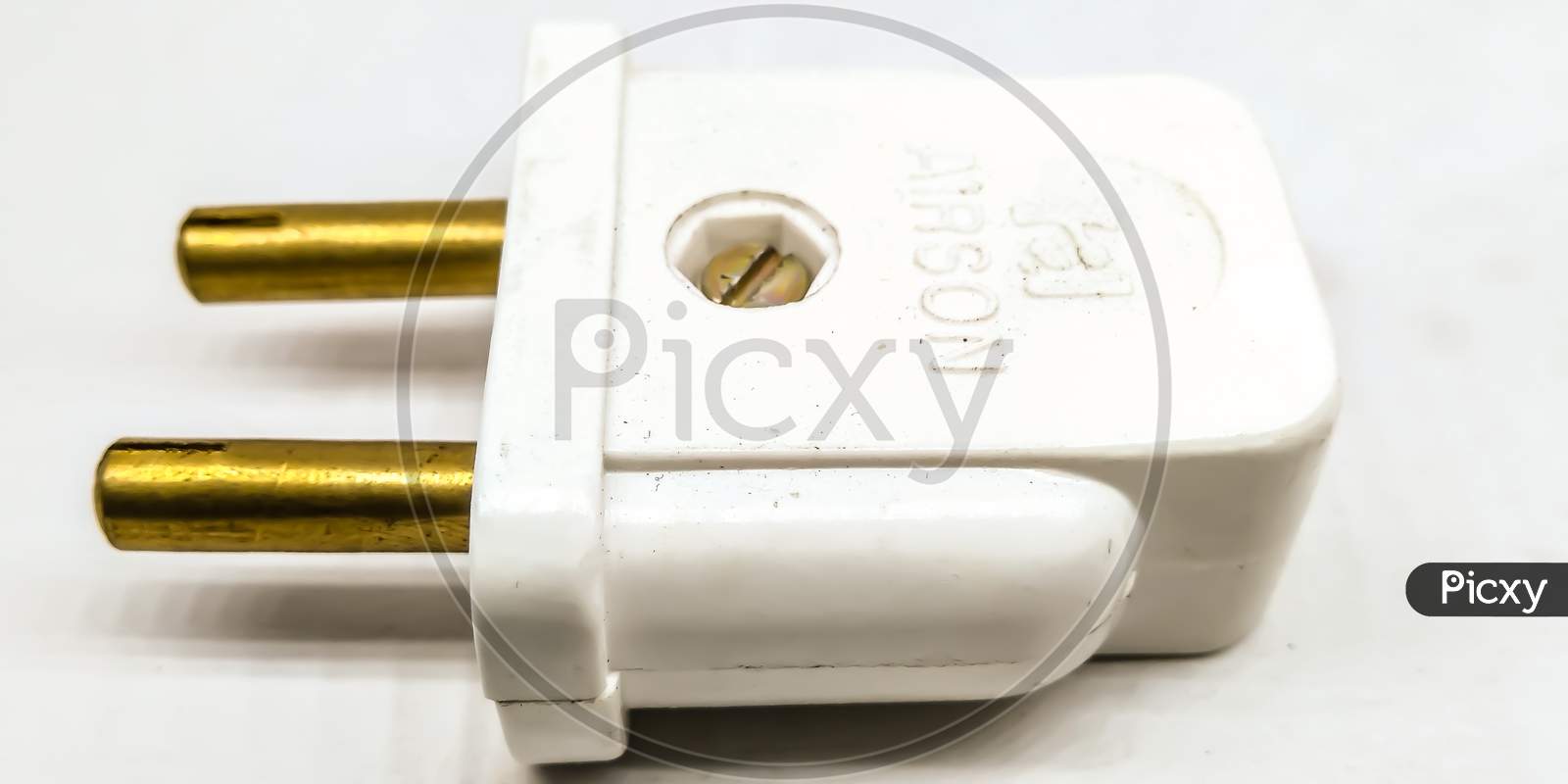Electric Wire Plug Over an isolated White  Background