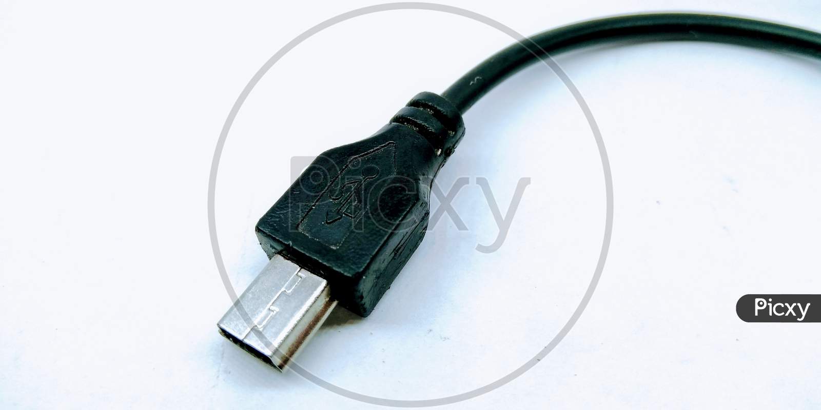 USB Mobile Charger Connector on White Background