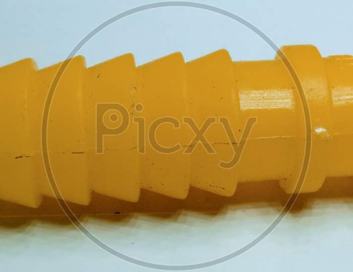 Plastic Water Pipe Connector On White Background