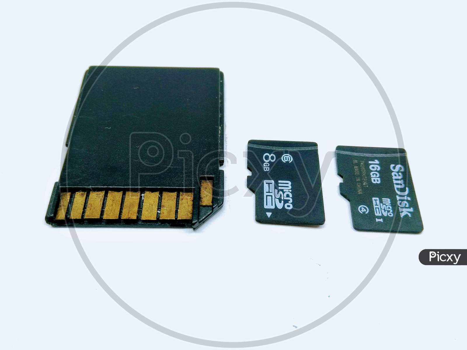 Micro SD Or Memory Cards  On White Background