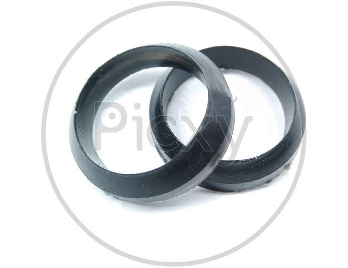Magnetic Rings Over an isolated White Background