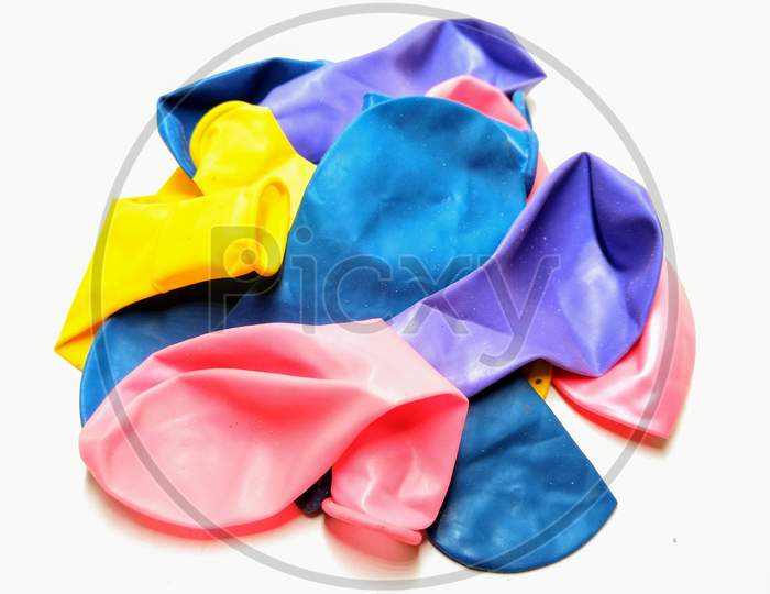 Colourful Balloons Over an Isolated White Background