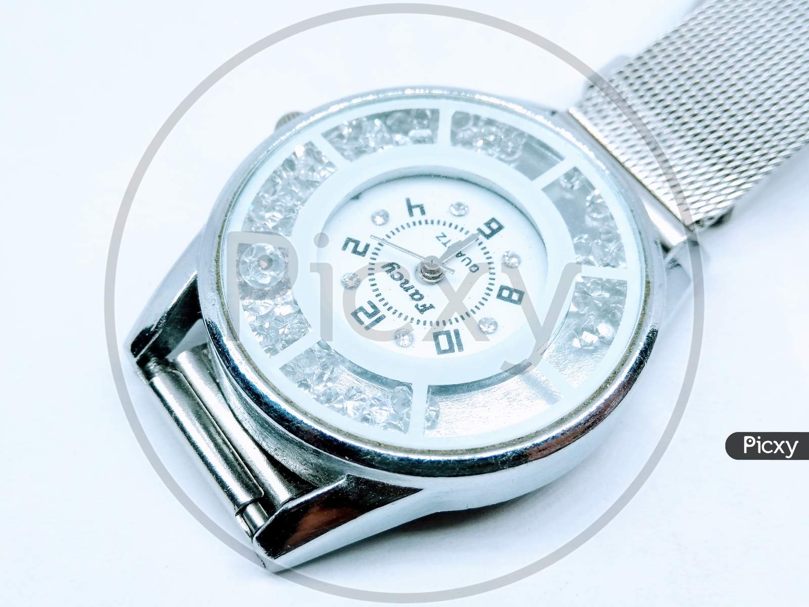 Men's Wrist Watch On an Isolated White Background