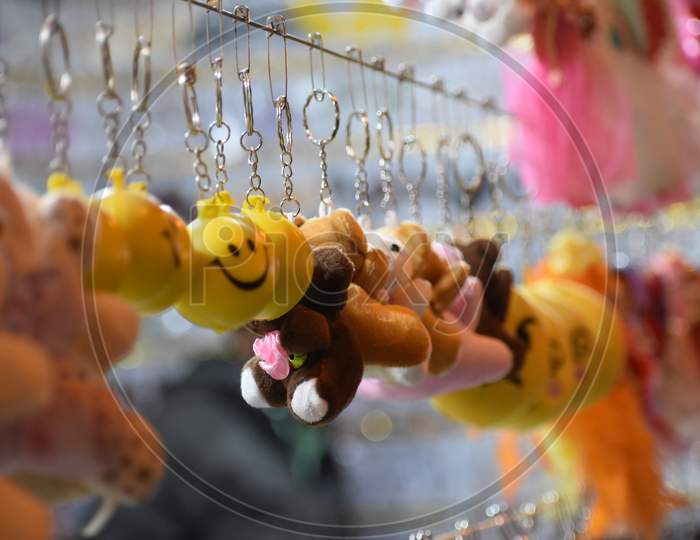 Emoji Keychain in indian market stock images
