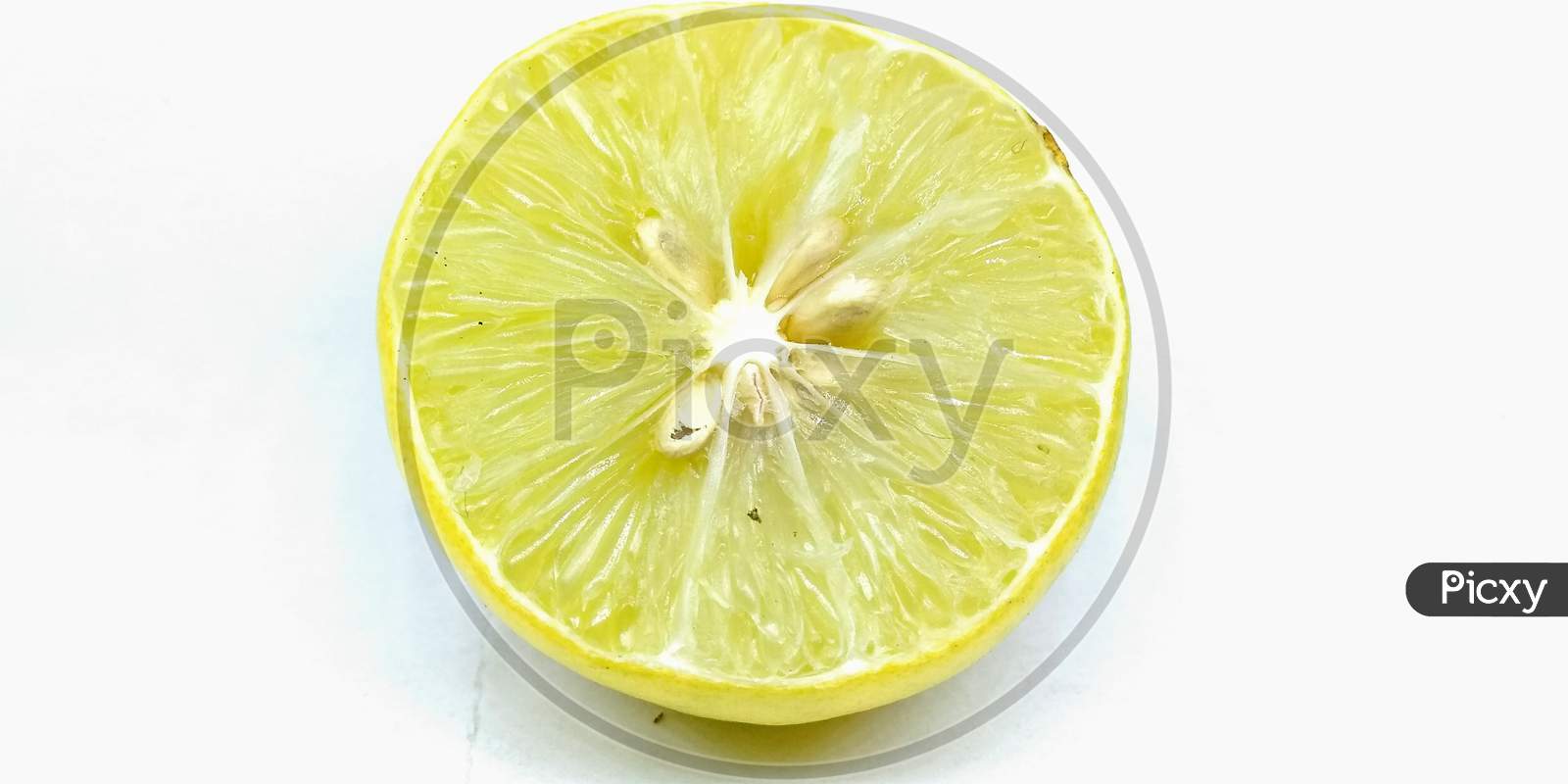 Sliced Lemon On White Background