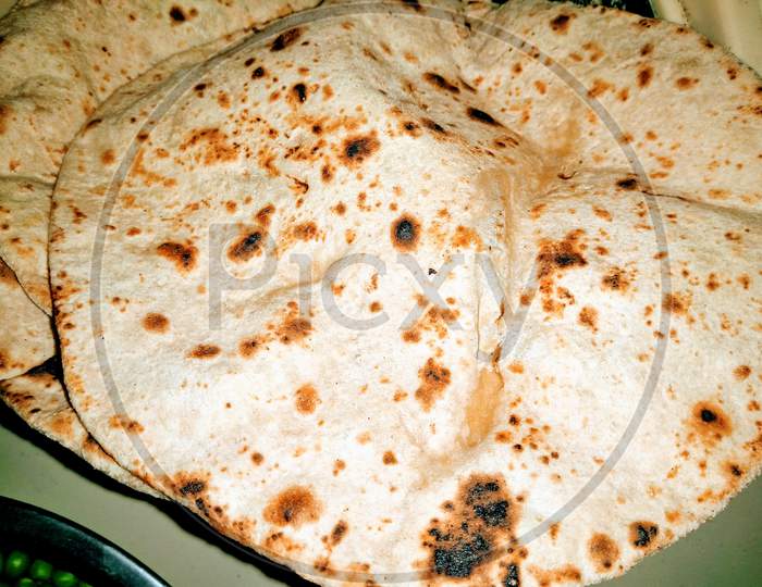 Indian Bread Roti or chapati Closeup