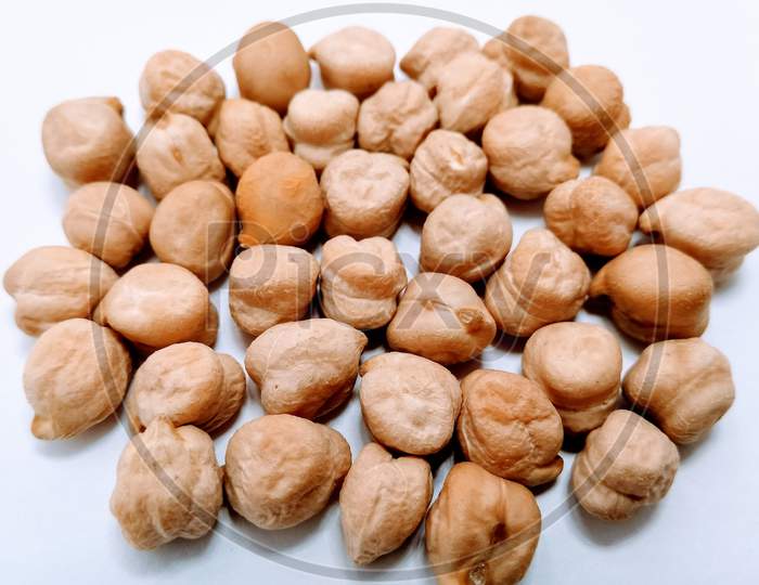 Bengal Gram Or Channa Over White Background
