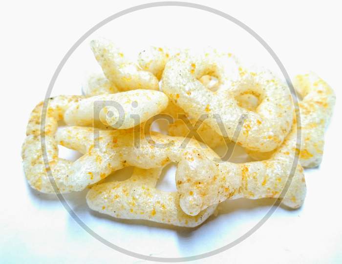 Indian Snacks  Over an Isolated White Background