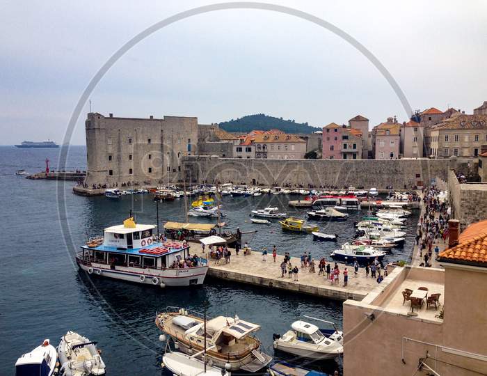Old town Harbour and Porporela in Dubrovnik.