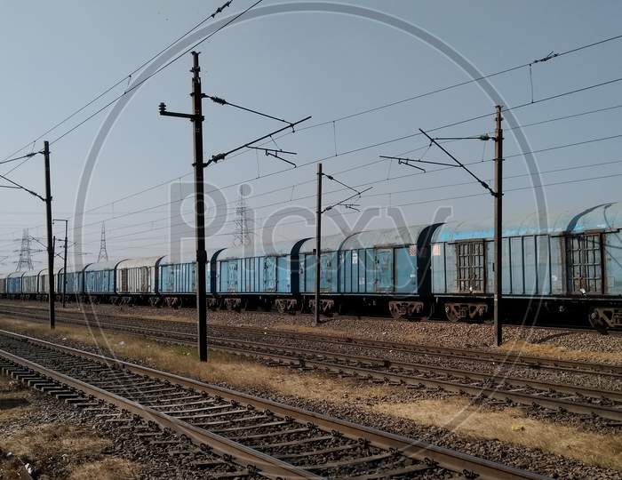 Electric Lines At an Railway Station