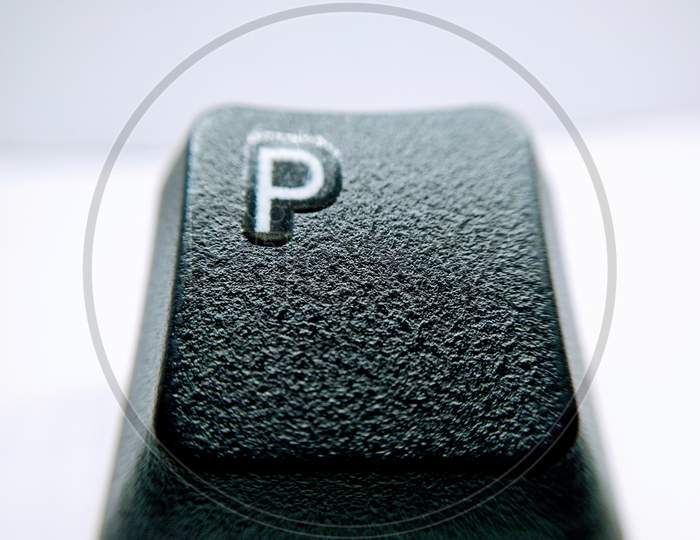 A keyboard Key P  Closeup