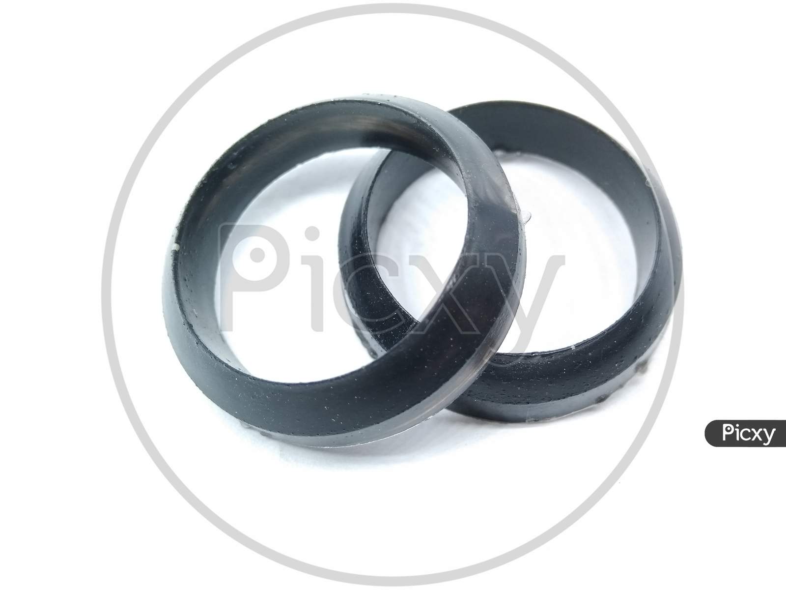 Magnetic Rings Over an isolated White Background